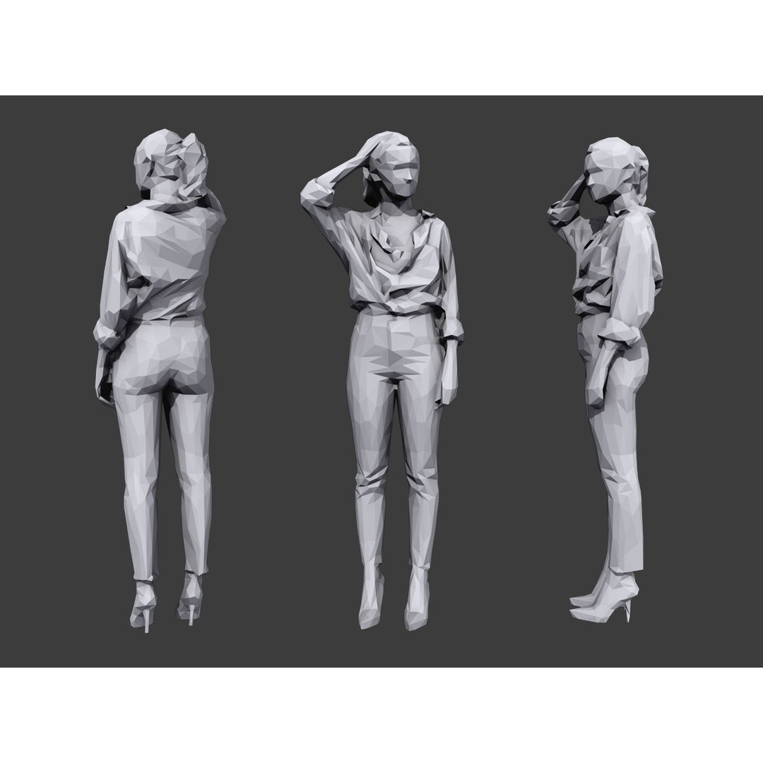 Casual Character 3D Model – Low Poly Stylized People Pack, FBX - View 8