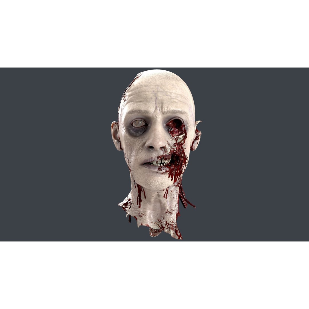 Severed Head 3D Model – Low Poly PBR Character Asset, FBX - View 3