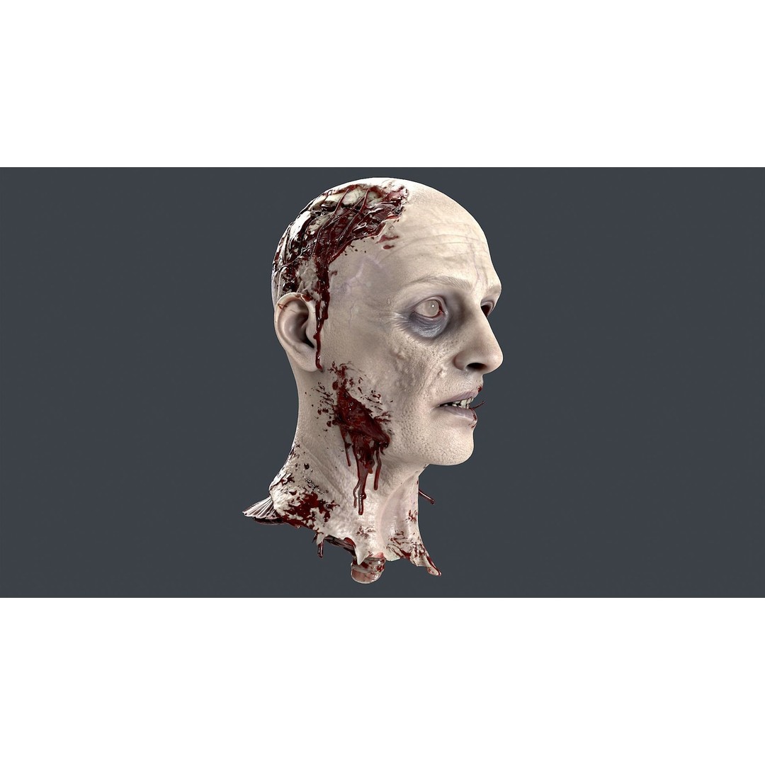 Severed Head 3D Model – Low Poly PBR Character Asset, FBX - View 4