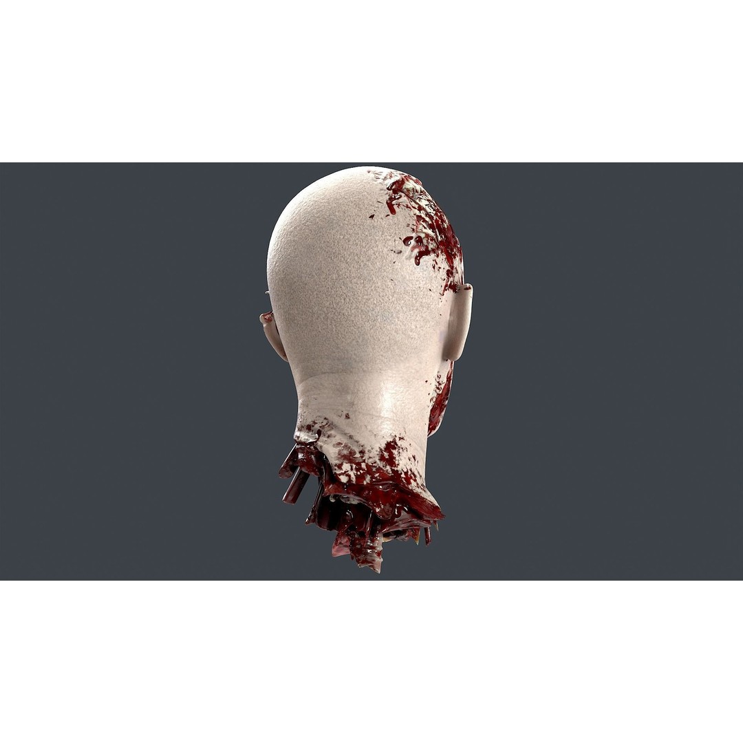 Severed Head 3D Model – Low Poly PBR Character Asset, FBX - View 5