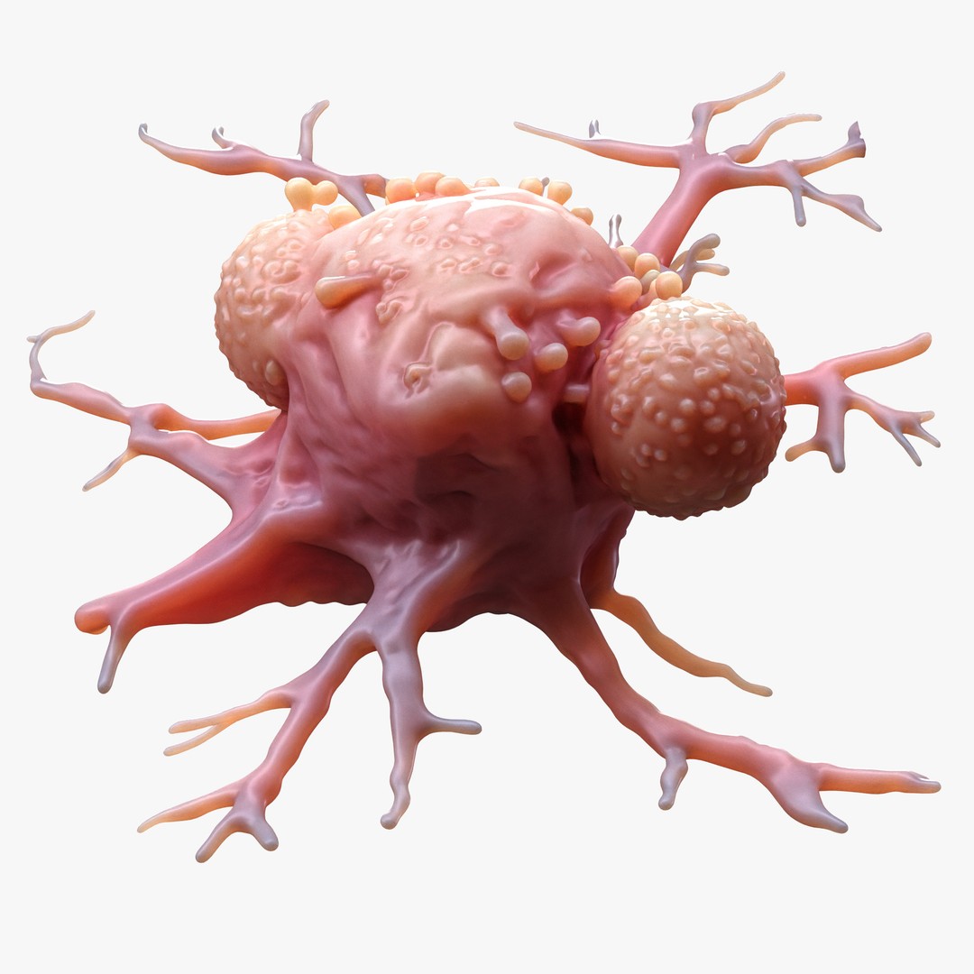 Cancer Cell Tumor 3D Model – High Poly Educational Asset, FBX, OBJ - View 3