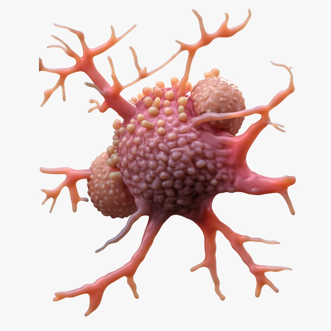 Cancer Cell Tumor 3D Model – High Poly Educational Asset, FBX, OBJ - View 4