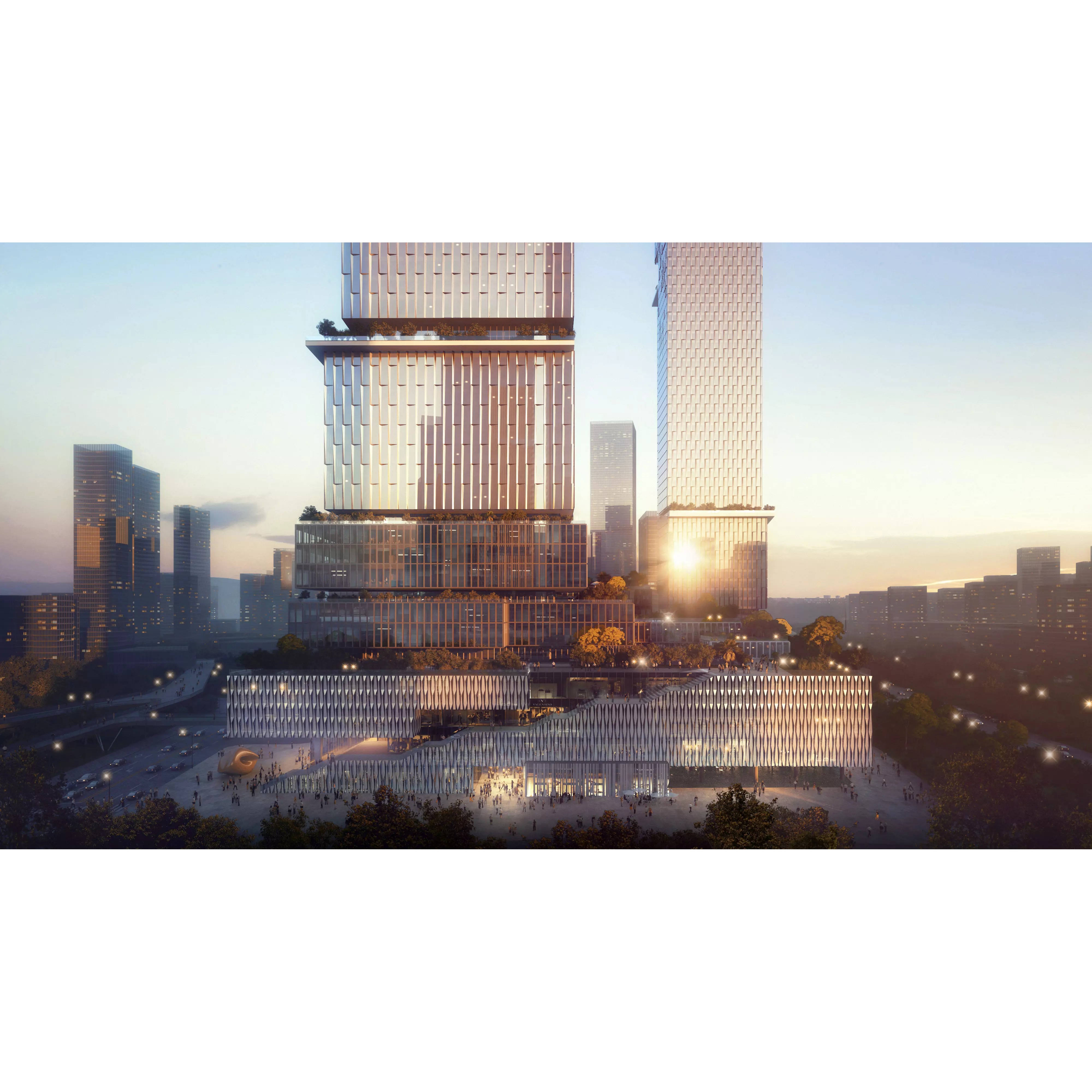 Sleek Twin Office Towers - High-Quality 3D Model - View 2