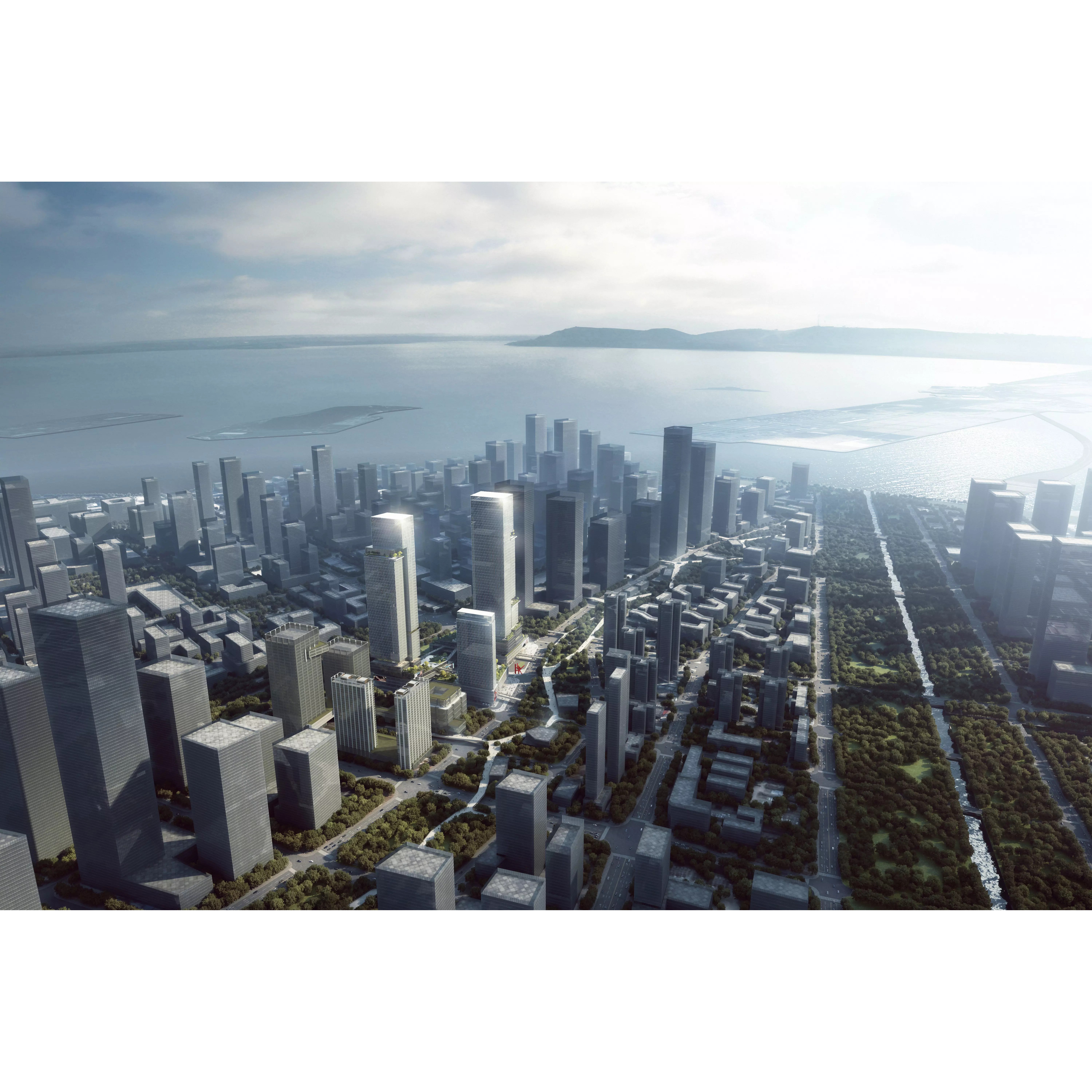 Sleek Twin Office Towers - High-Quality 3D Model - View 4