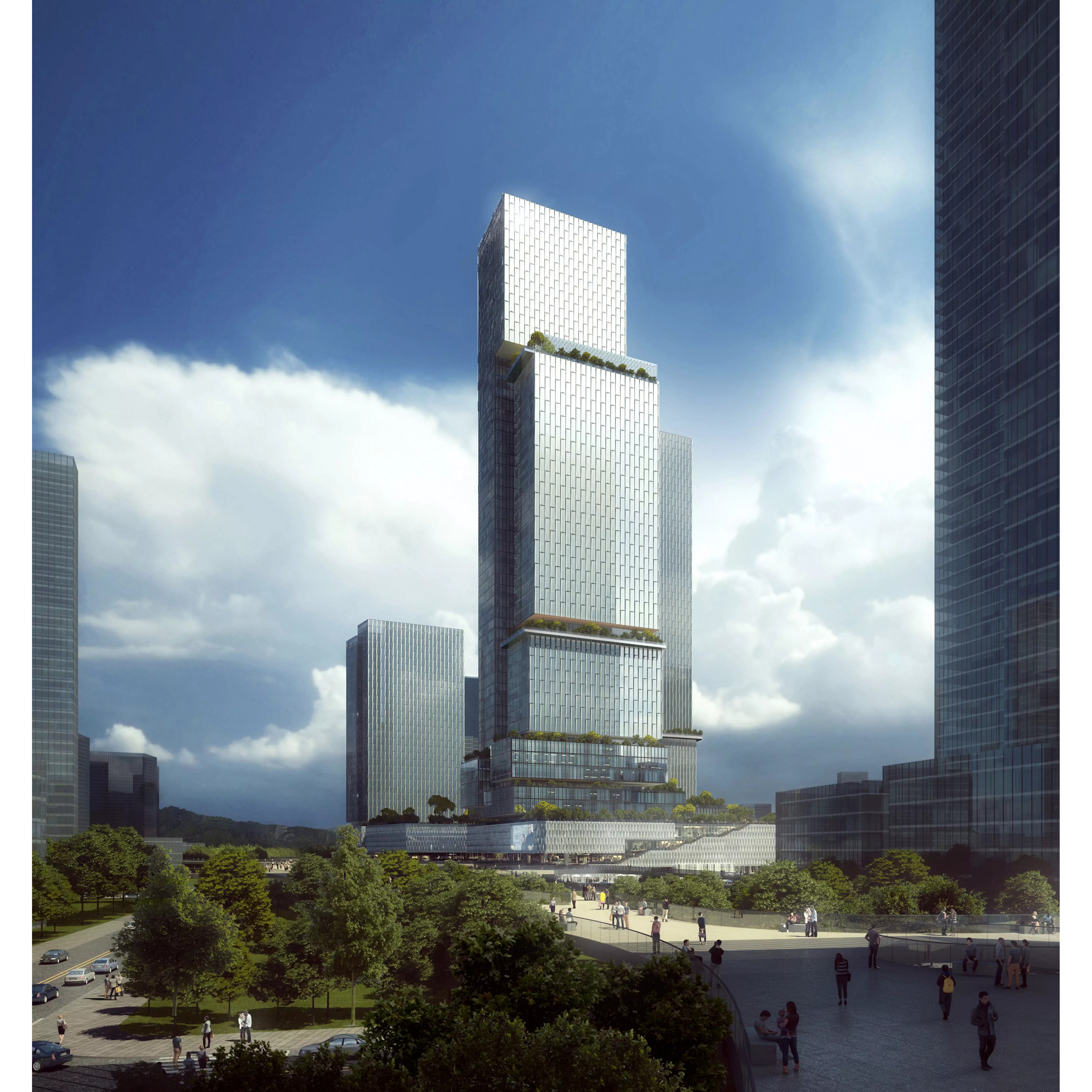 Sleek Twin Office Towers - High-Quality 3D Model - View 6