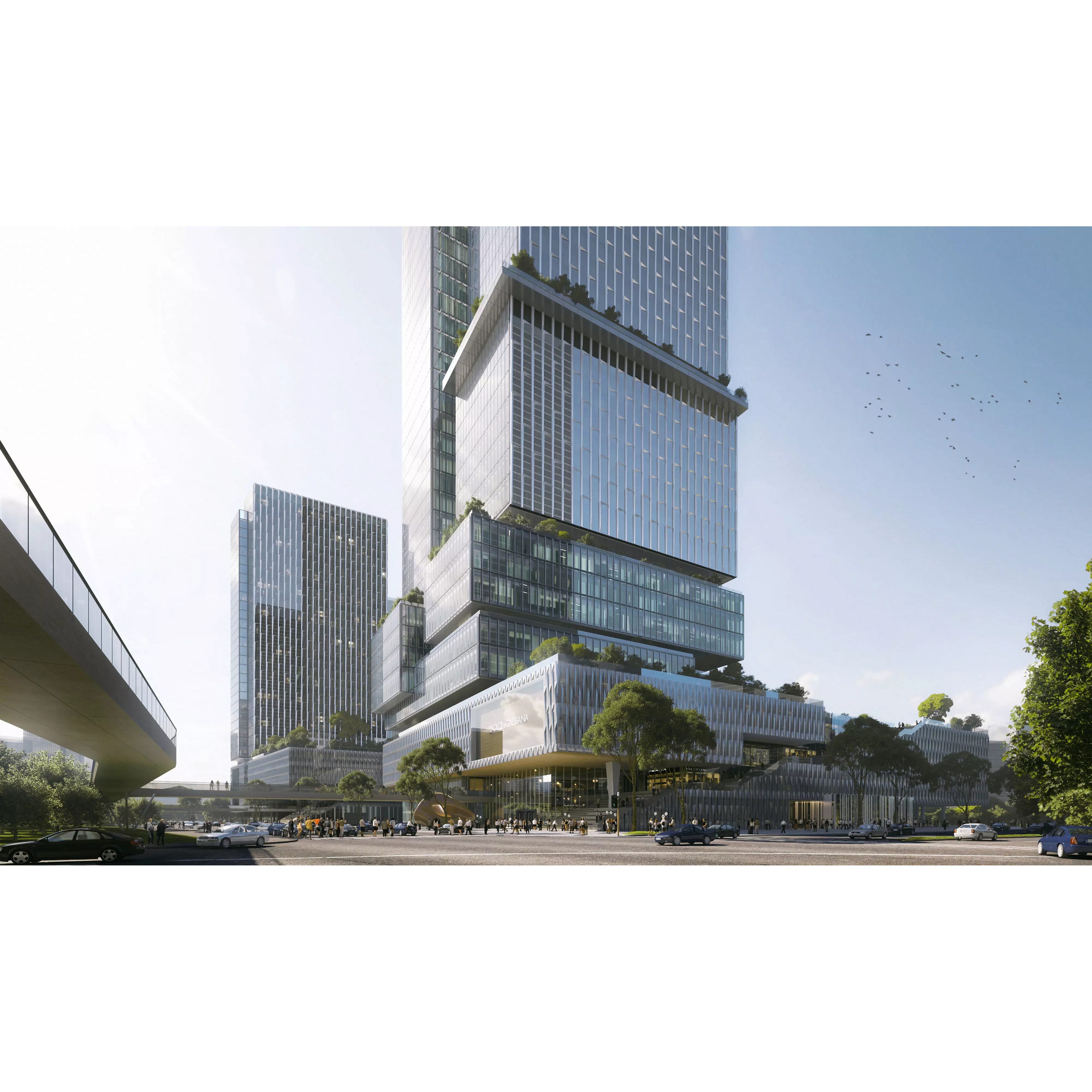 Sleek Twin Office Towers - High-Quality 3D Model - View 8