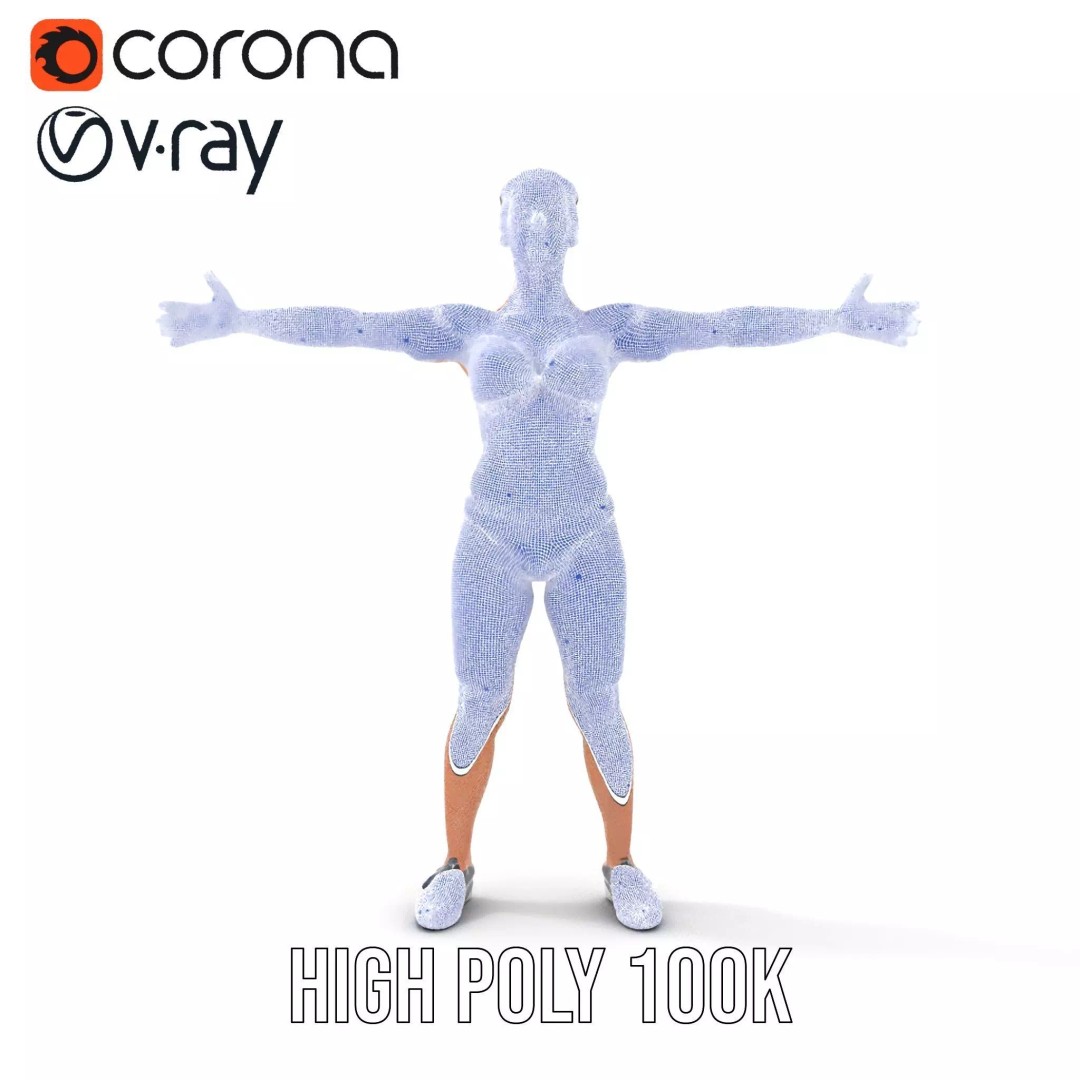 Dynamic Fitness Figure 3D Model – Low Poly Rigged Character Asset, FBX
