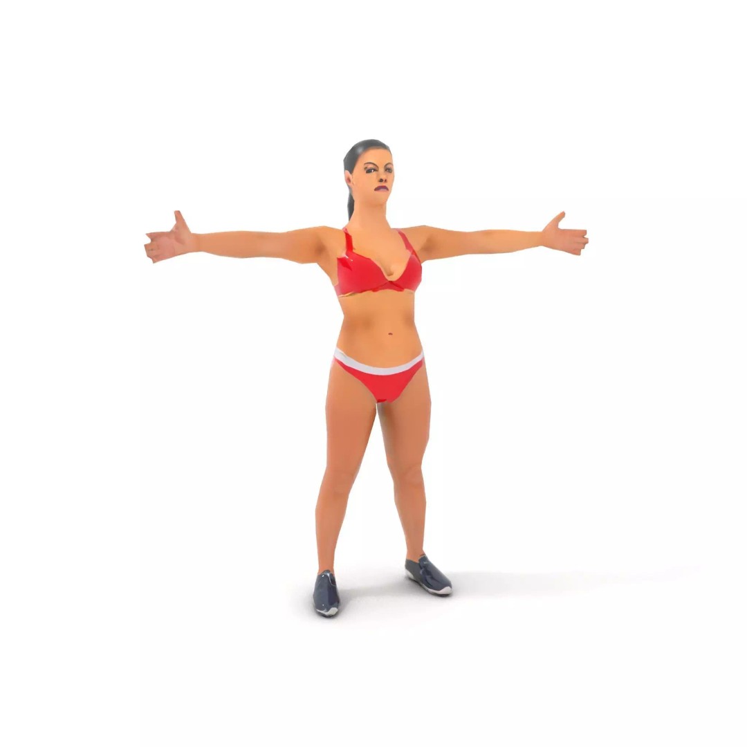 Dynamic Fitness Figure 3D Model – Low Poly Rigged Character Asset, FBX - View 15