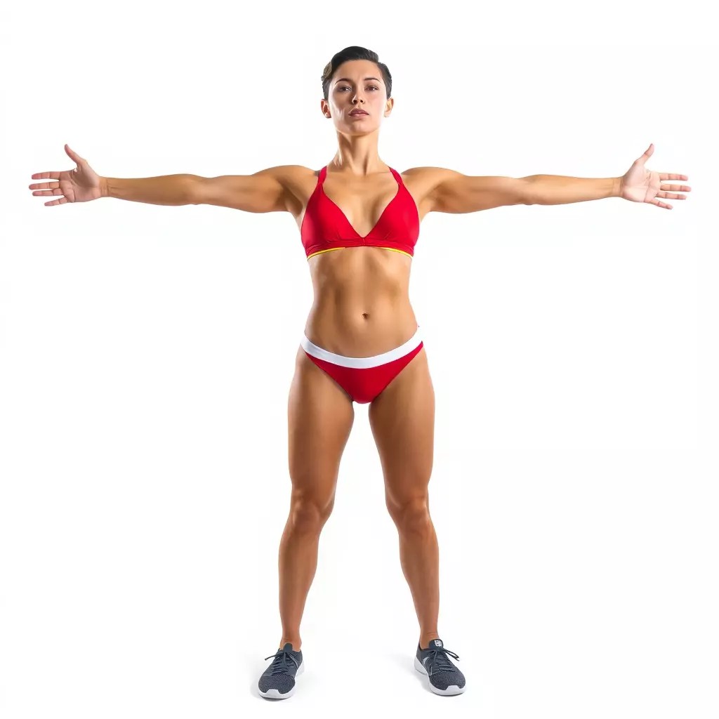 Dynamic Fitness Figure 3D Model – Low Poly Rigged Character Asset, FBX - View 3