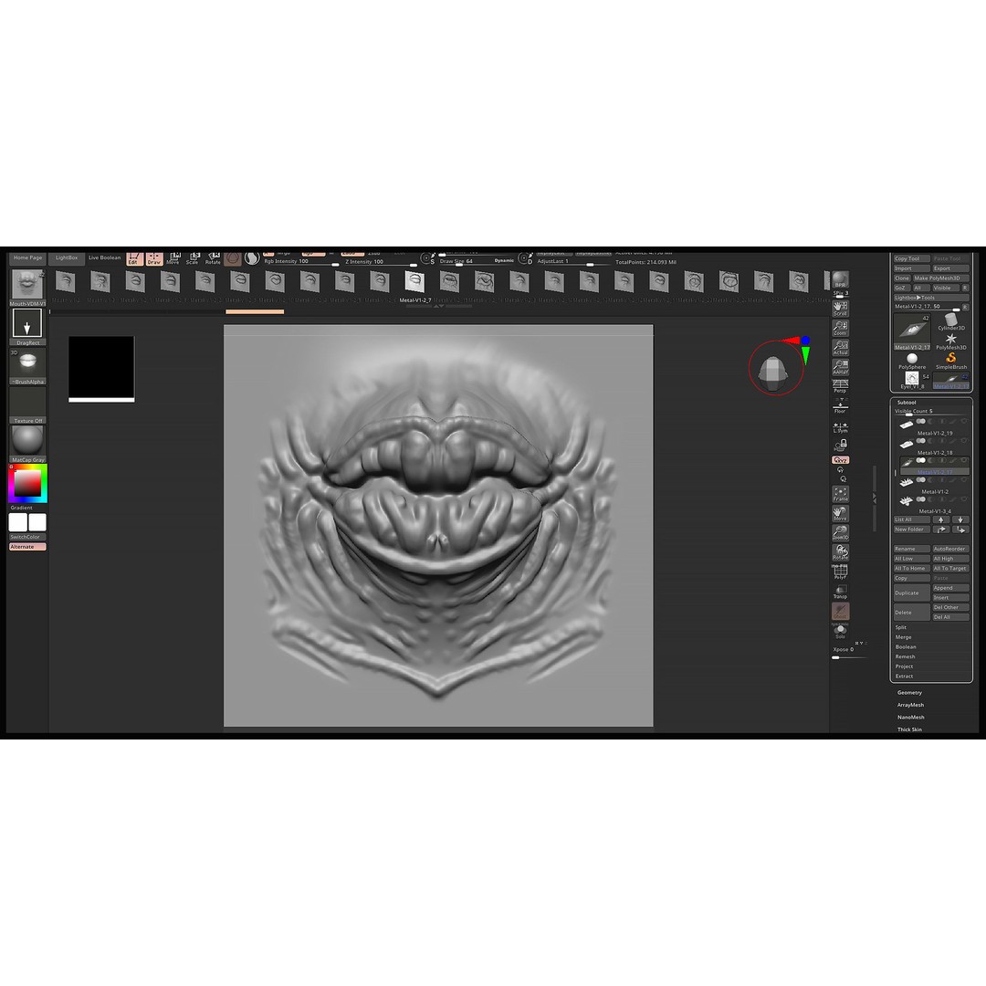 Mouth Character 3D Model – VDM Creature Brush Pack for Blender - View 9