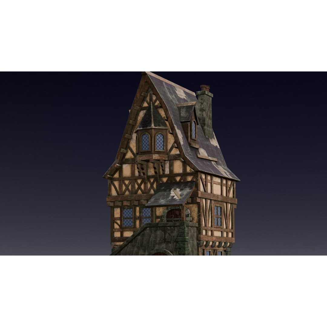 House 3D Model – Low Poly Game Asset, FBX, PBR Textures
