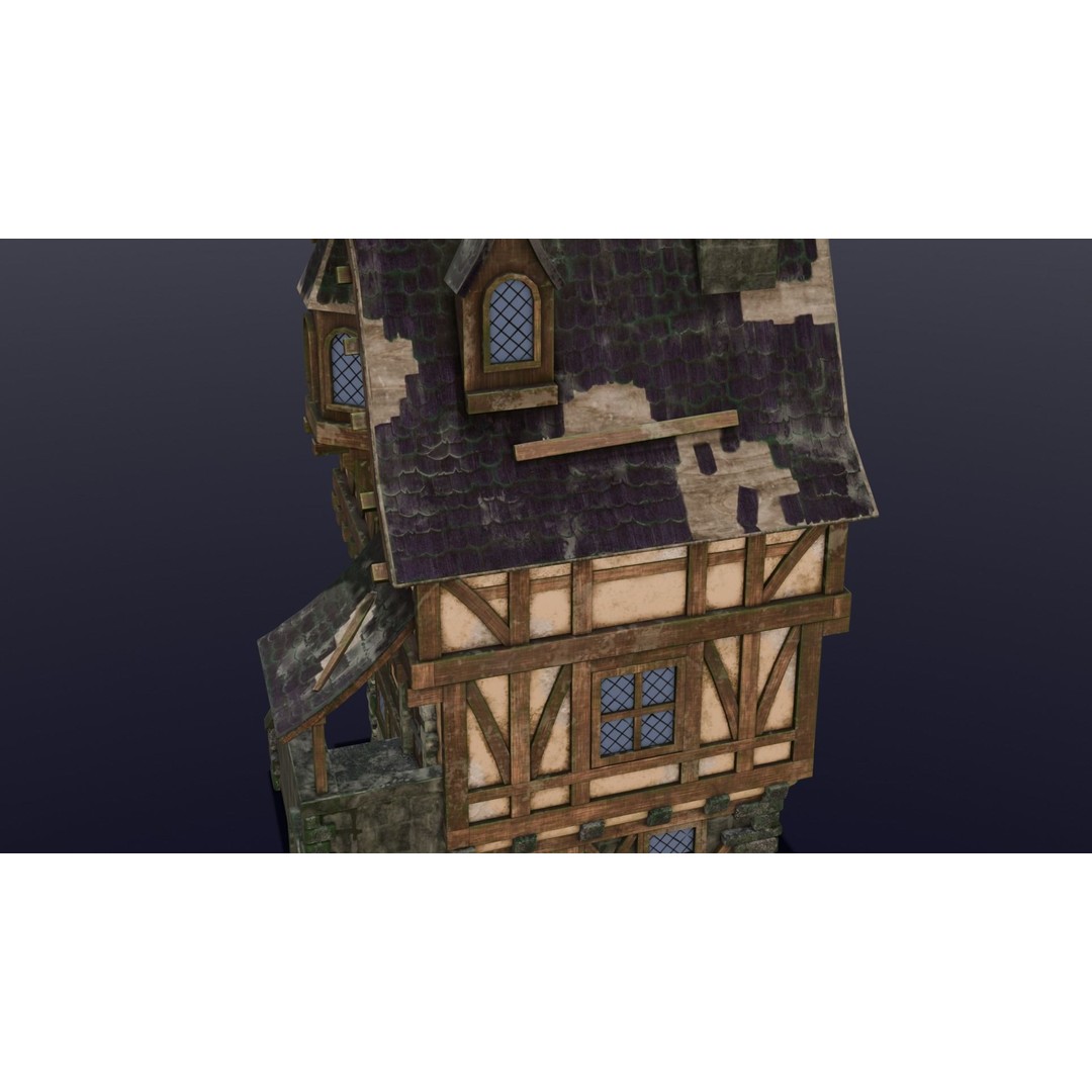 House 3D Model – Low Poly Game Asset, FBX, PBR Textures - View 19