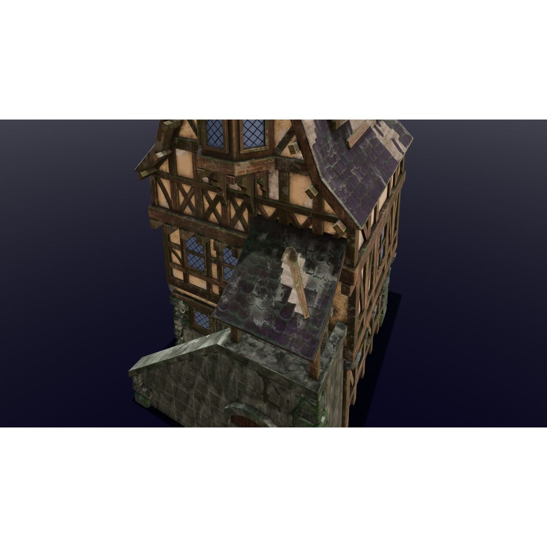 House 3D Model – Low Poly Game Asset, FBX, PBR Textures - View 21