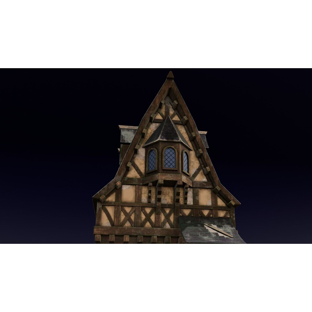 House 3D Model – Low Poly Game Asset, FBX, PBR Textures - View 22