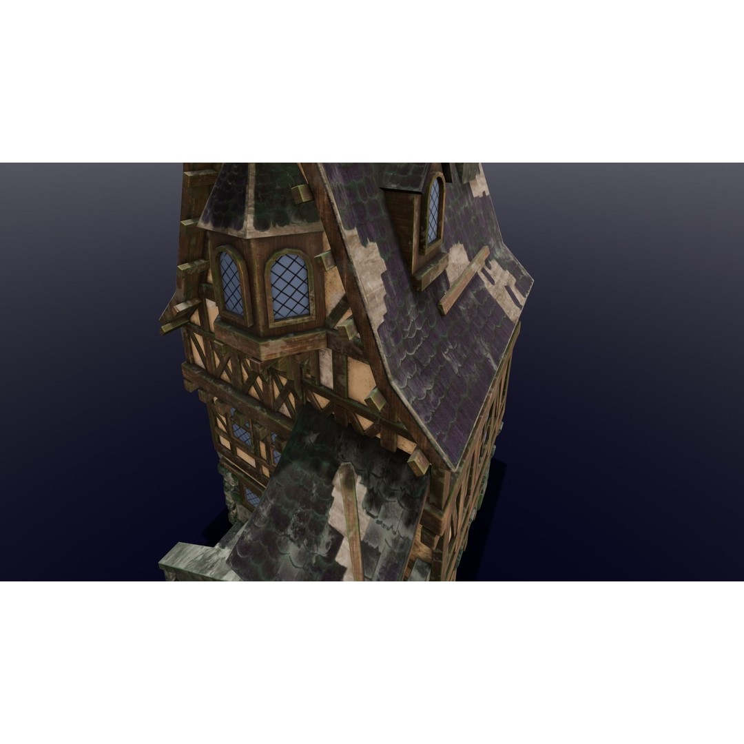 House 3D Model – Low Poly Game Asset, FBX, PBR Textures - View 7