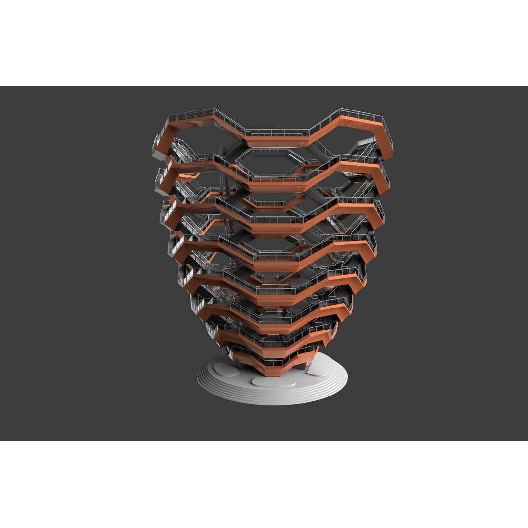 Vessel 3D Model – Architectural Sculpture, Printable .STL Format - View 11