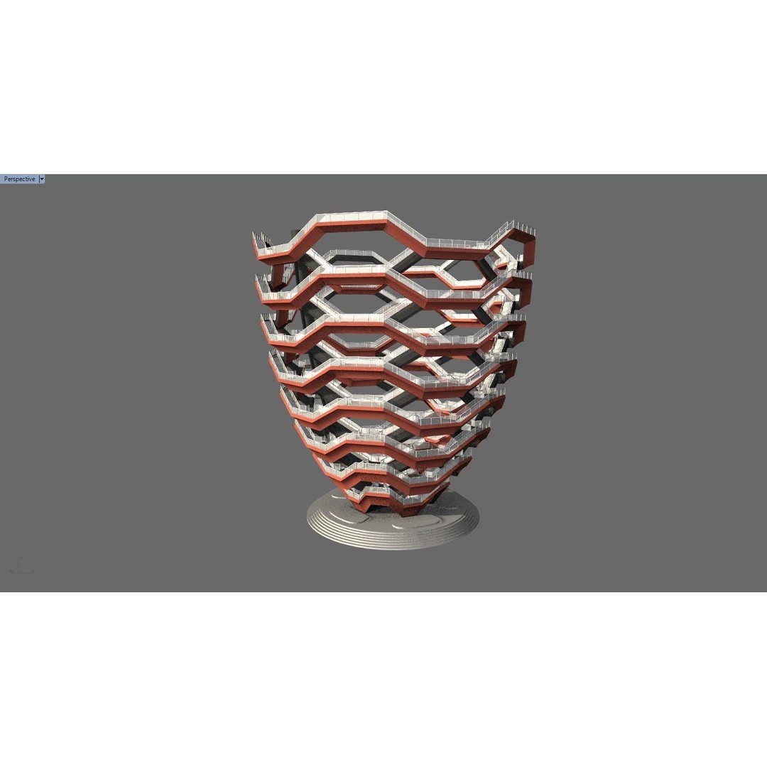 Vessel 3D Model – Architectural Sculpture, Printable .STL Format - View 13