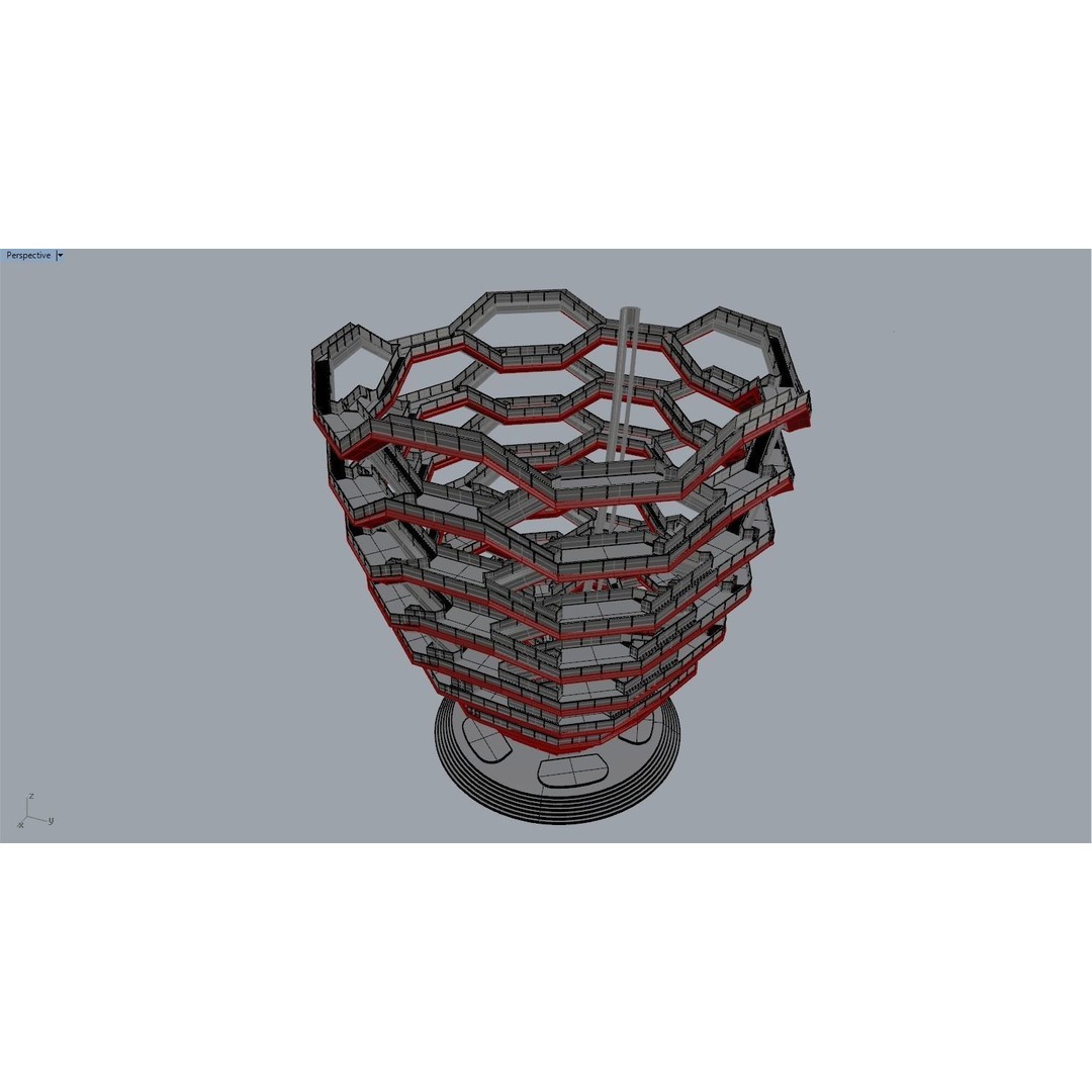 Vessel 3D Model – Architectural Sculpture, Printable .STL Format - View 14