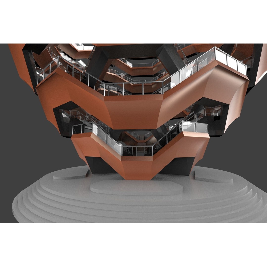 Vessel 3D Model – Architectural Sculpture, Printable .STL Format - View 16