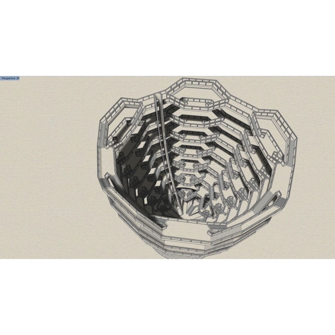 Vessel 3D Model – Architectural Sculpture, Printable .STL Format - View 21