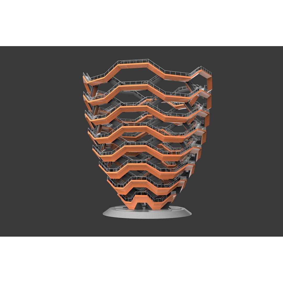 Vessel 3D Model – Architectural Sculpture, Printable .STL Format - View 23