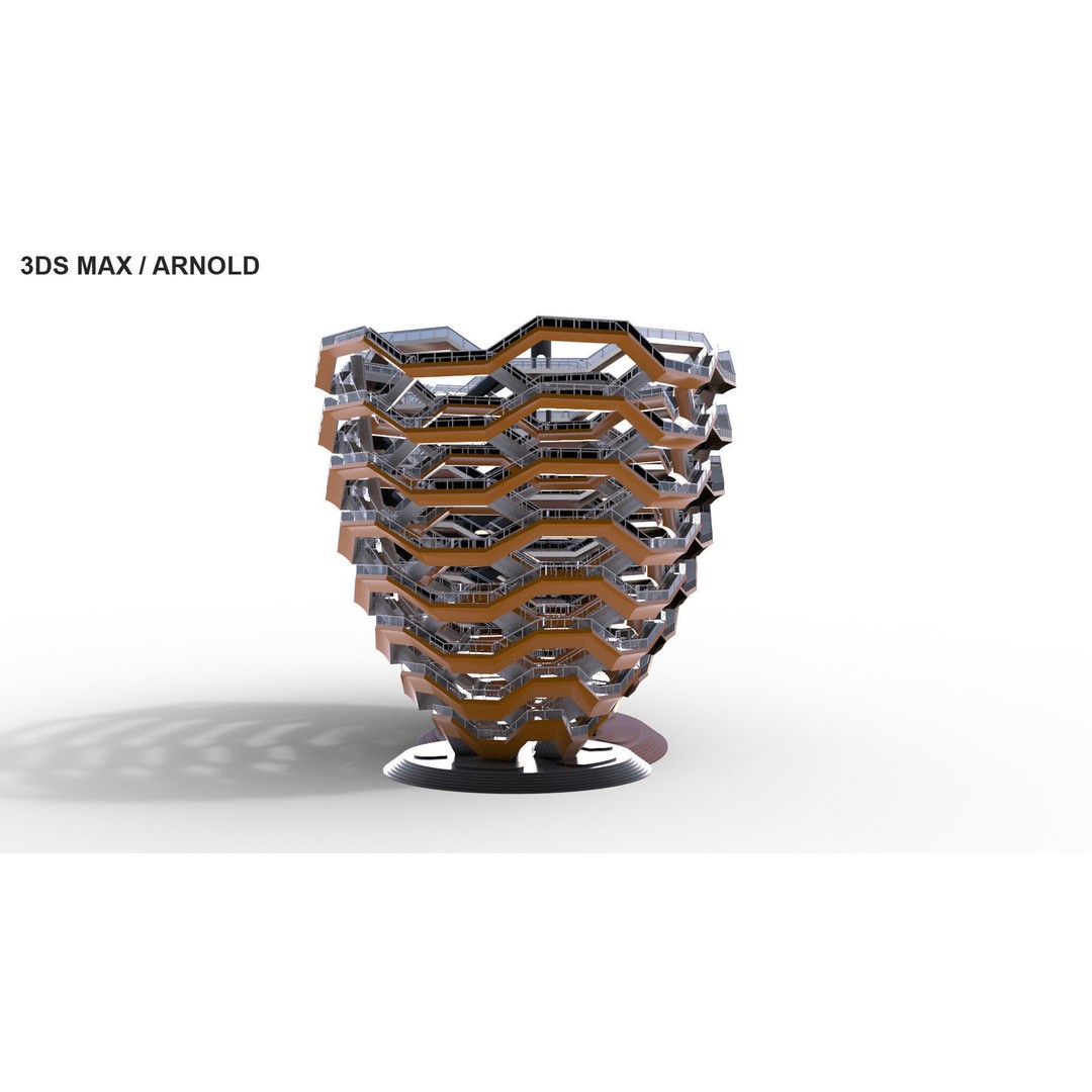 Vessel 3D Model – Architectural Sculpture, Printable .STL Format - View 27