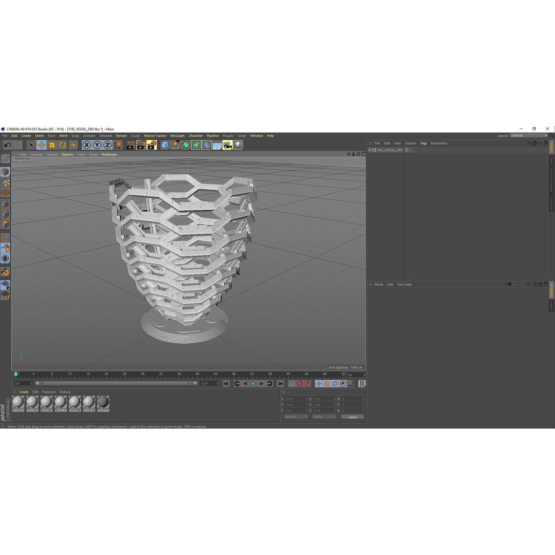 Vessel 3D Model – Architectural Sculpture, Printable .STL Format - View 29