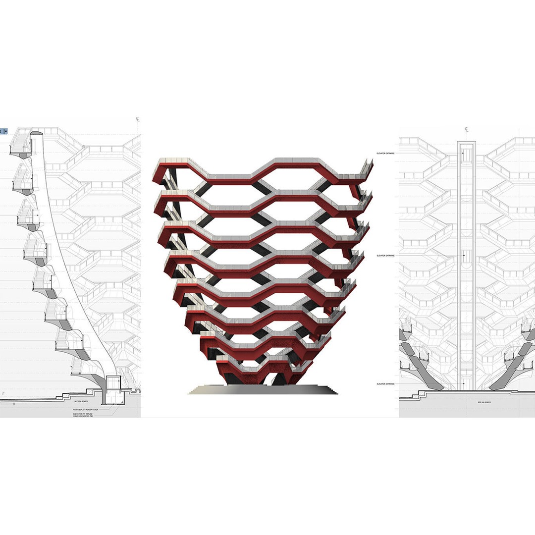 Vessel 3D Model – Architectural Sculpture, Printable .STL Format - View 6