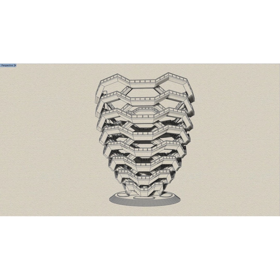 Vessel 3D Model – Architectural Sculpture, Printable .STL Format - View 9