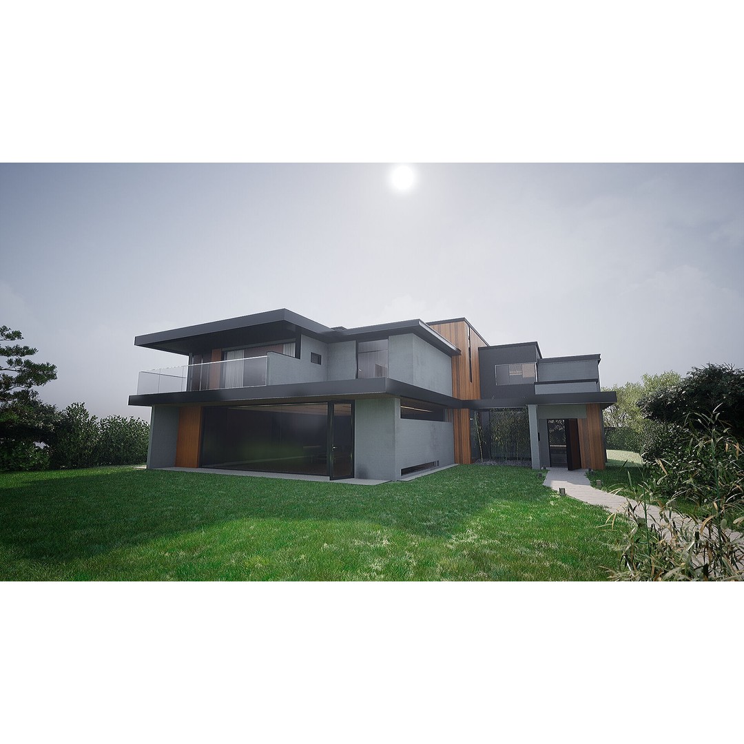 Korea Parasite House 3D Model – Modern Architectural Asset, FBX & OBJ - View 13