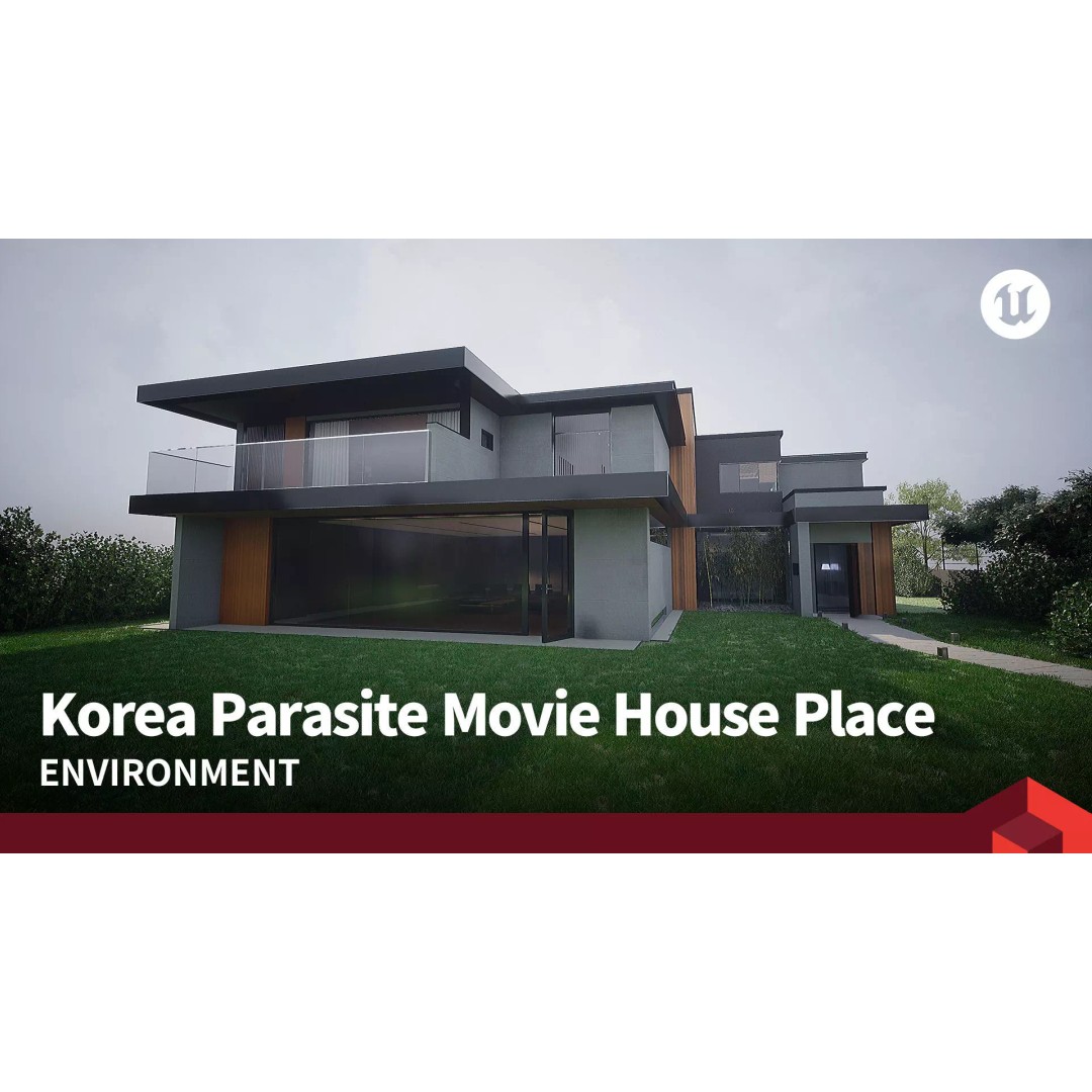 Korea Parasite House 3D Model – Modern Architectural Asset, FBX & OBJ - View 2
