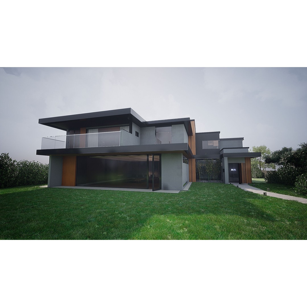 Korea Parasite House 3D Model – Modern Architectural Asset, FBX & OBJ - View 4