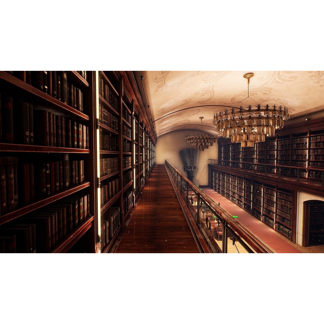 Library 3D Model – Low Poly Game Asset with PBR Textures - View 11