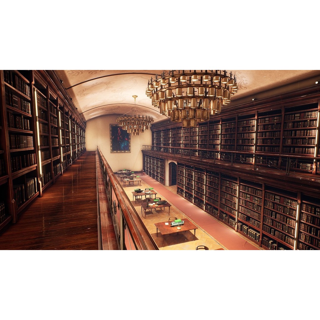 Library 3D Model – Low Poly Game Asset with PBR Textures - View 13