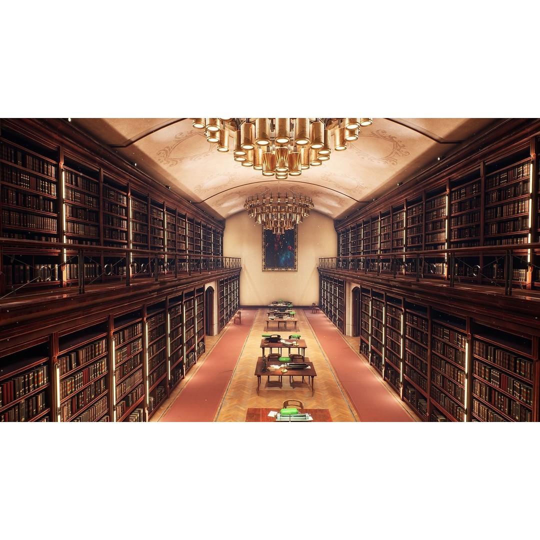 Library 3D Model – Low Poly Game Asset with PBR Textures - View 15