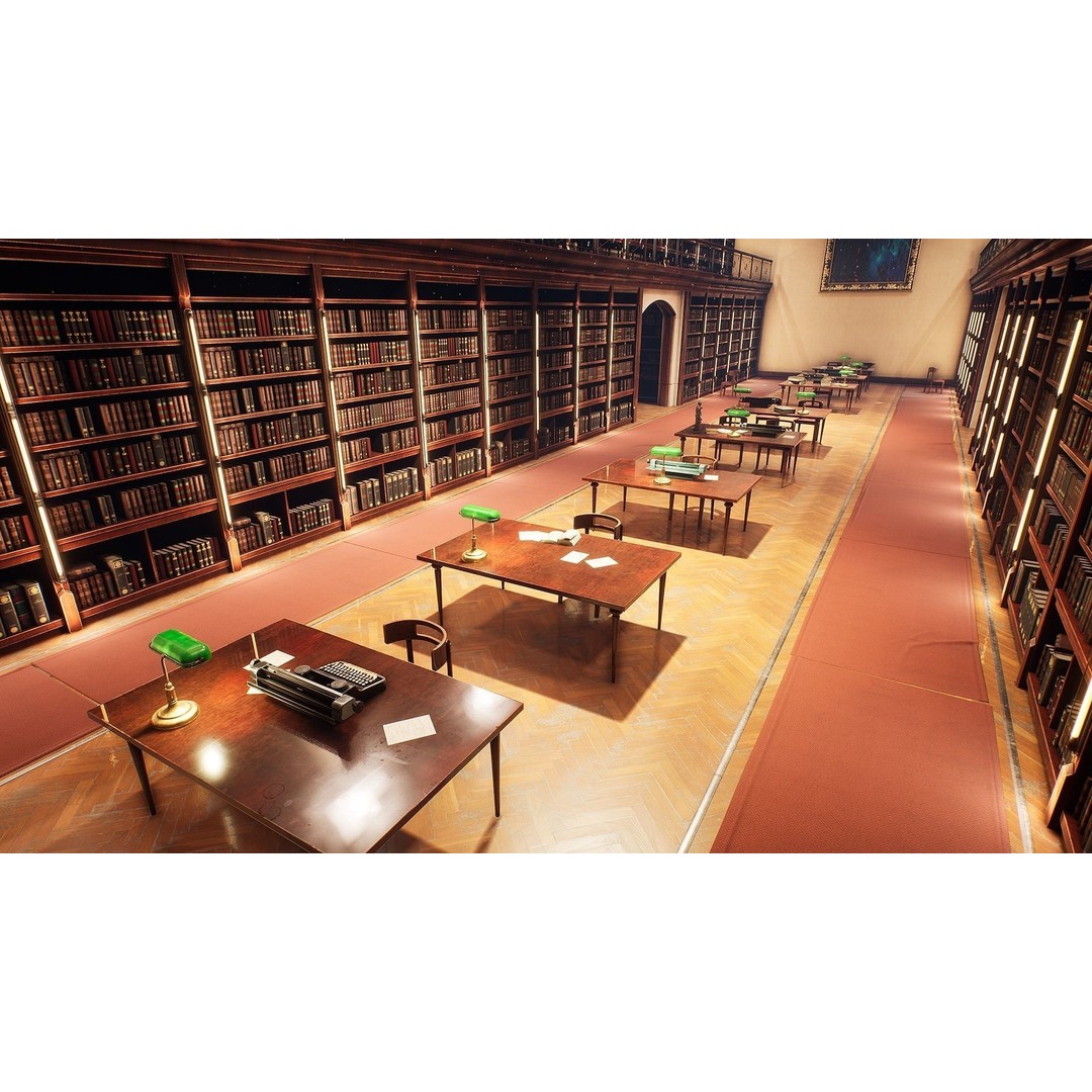 Library 3D Model – Low Poly Game Asset with PBR Textures - View 16