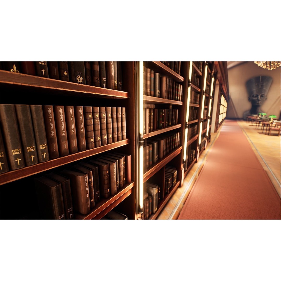 Library 3D Model – Low Poly Game Asset with PBR Textures - View 19
