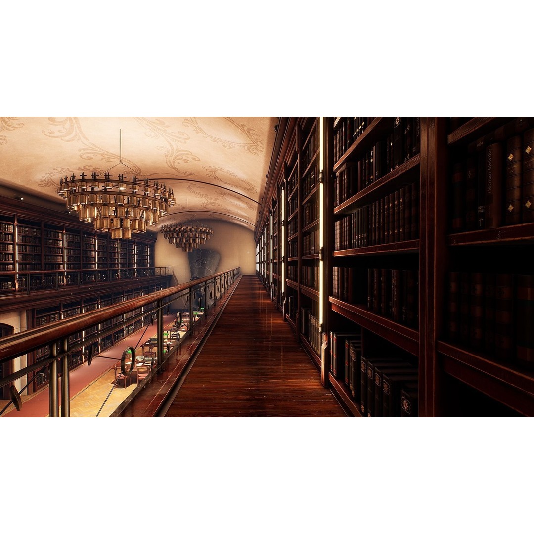 Library 3D Model – Low Poly Game Asset with PBR Textures - View 20