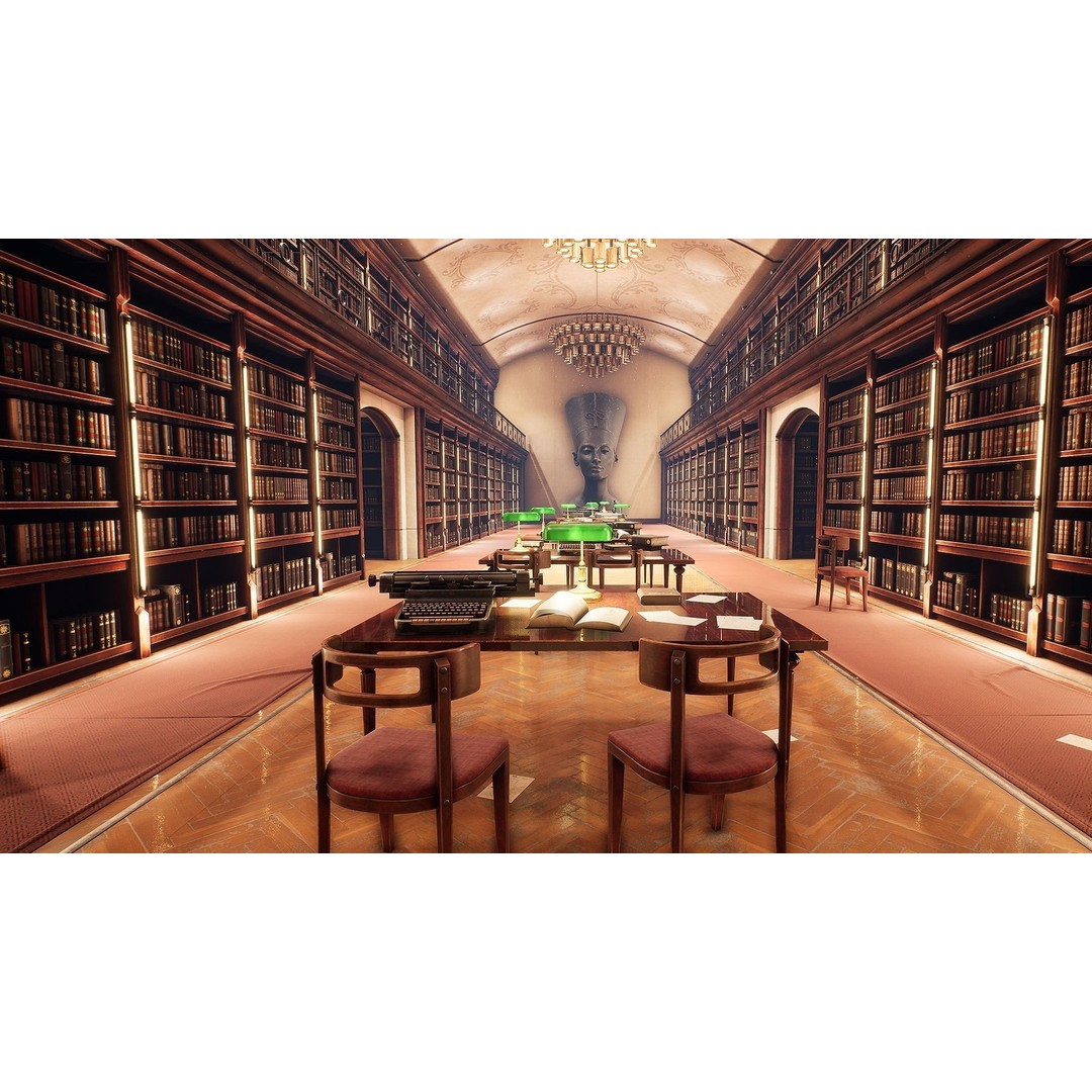 Library 3D Model – Low Poly Game Asset with PBR Textures - View 3