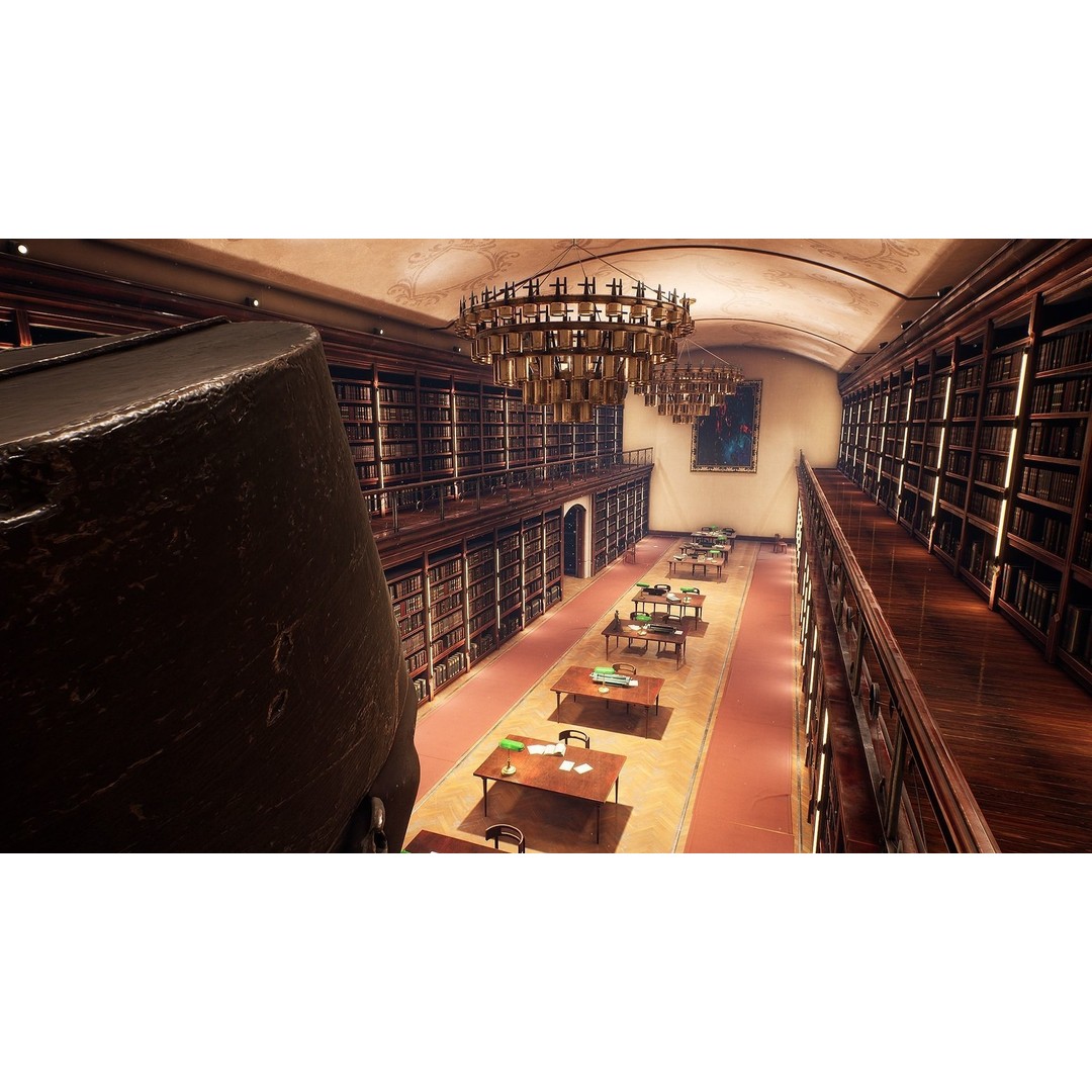 Library 3D Model – Low Poly Game Asset with PBR Textures - View 9