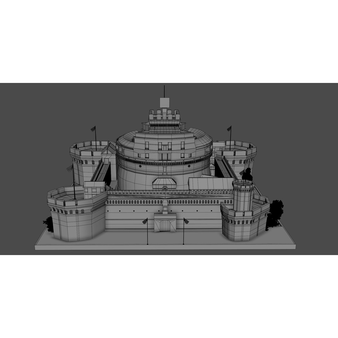 Castel Sant Angelo 3D Model – Medieval Architectural Landmark, FBX, OBJ, Blender