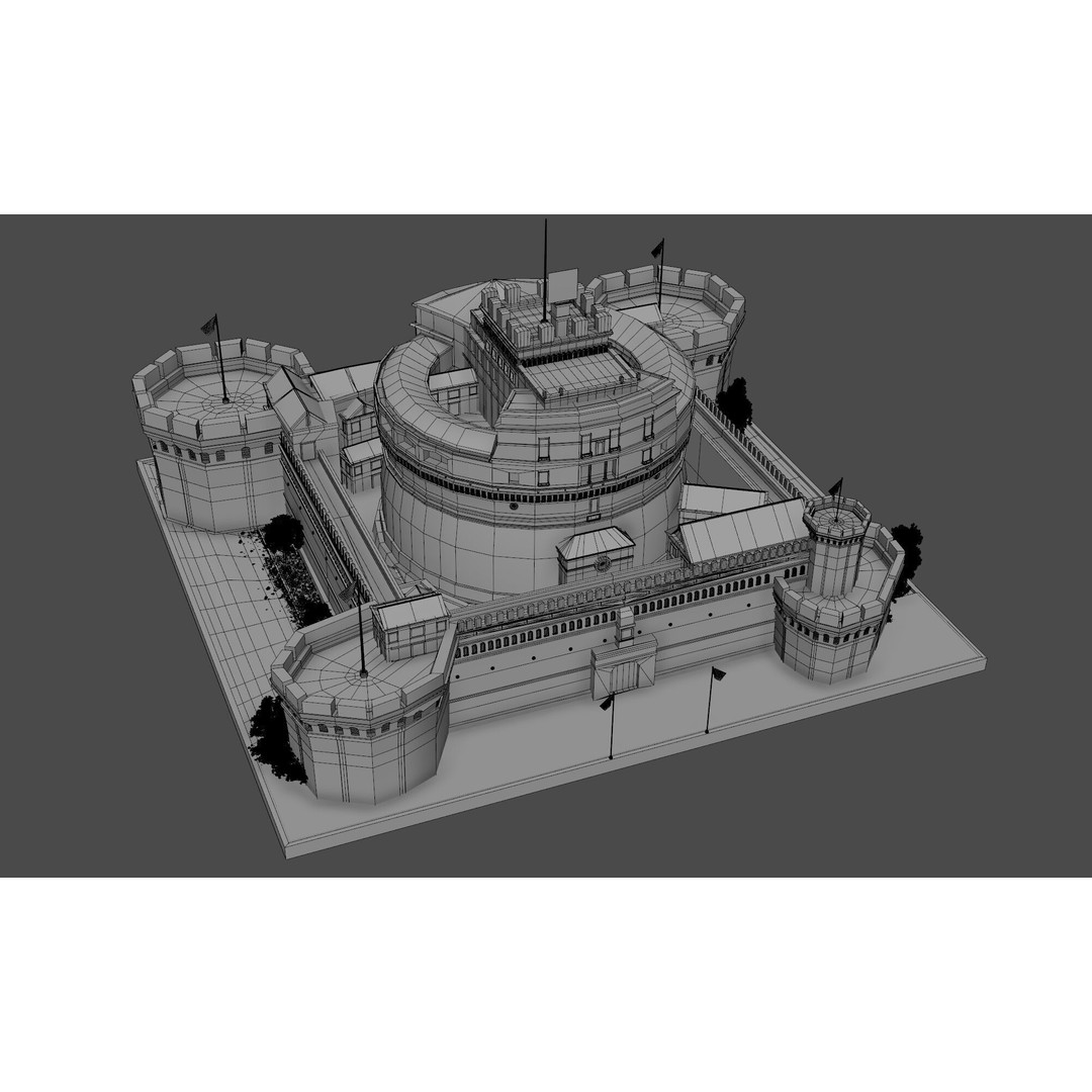 Castel Sant Angelo 3D Model – Medieval Architectural Landmark, FBX, OBJ, Blender - View 10