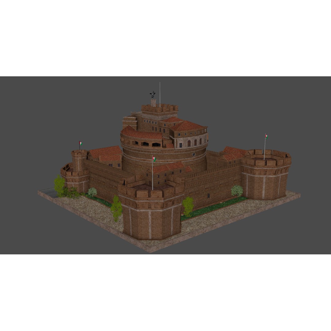 Castel Sant Angelo 3D Model – Medieval Architectural Landmark, FBX, OBJ, Blender - View 11