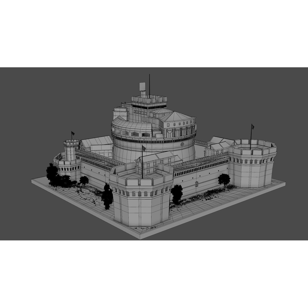 Castel Sant Angelo 3D Model – Medieval Architectural Landmark, FBX, OBJ, Blender - View 12