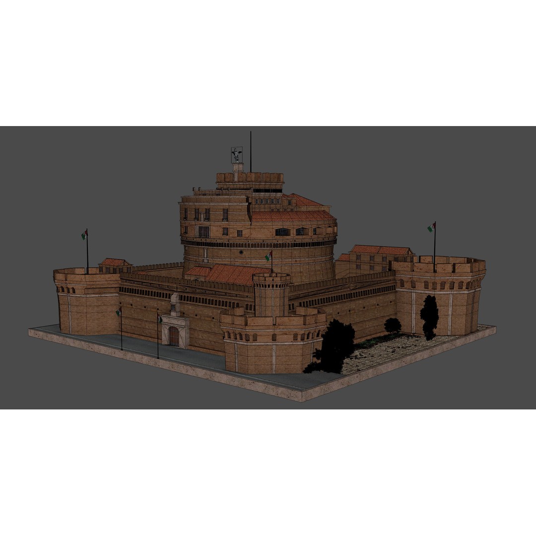 Castel Sant Angelo 3D Model – Medieval Architectural Landmark, FBX, OBJ, Blender - View 14