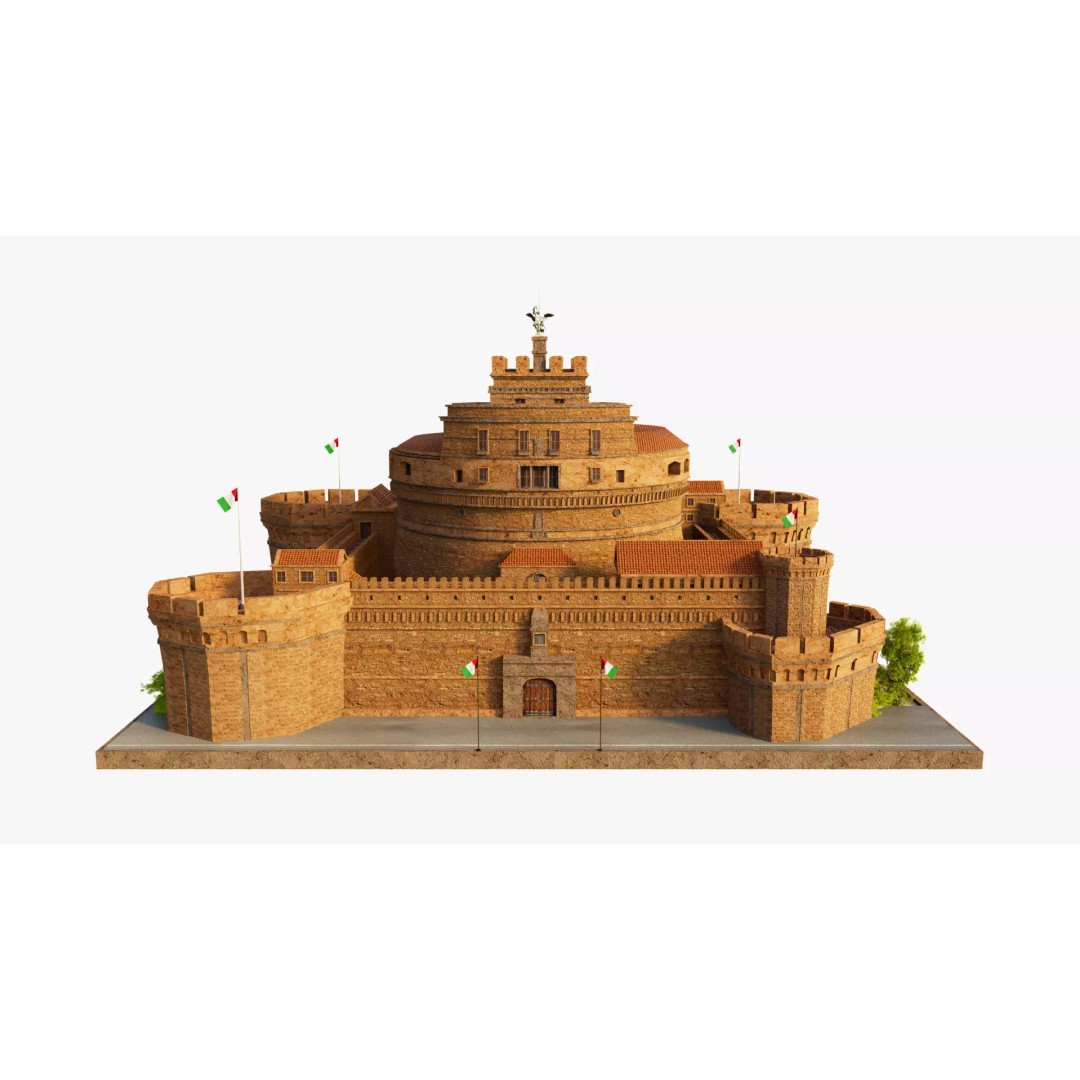 Castel Sant Angelo 3D Model – Medieval Architectural Landmark, FBX, OBJ, Blender - View 2