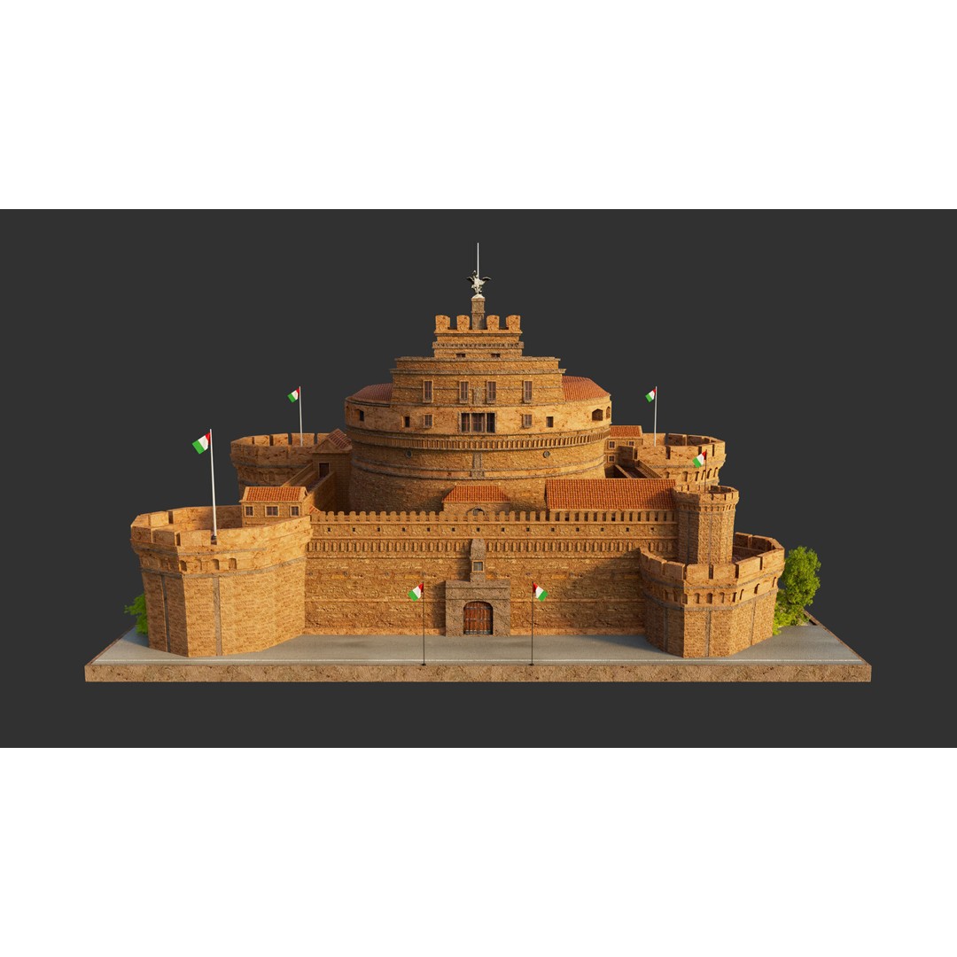 Castel Sant Angelo 3D Model – Medieval Architectural Landmark, FBX, OBJ, Blender - View 3