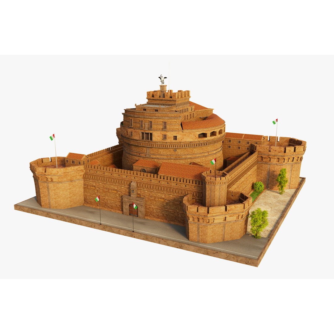 Castel Sant Angelo 3D Model – Medieval Architectural Landmark, FBX, OBJ, Blender - View 4