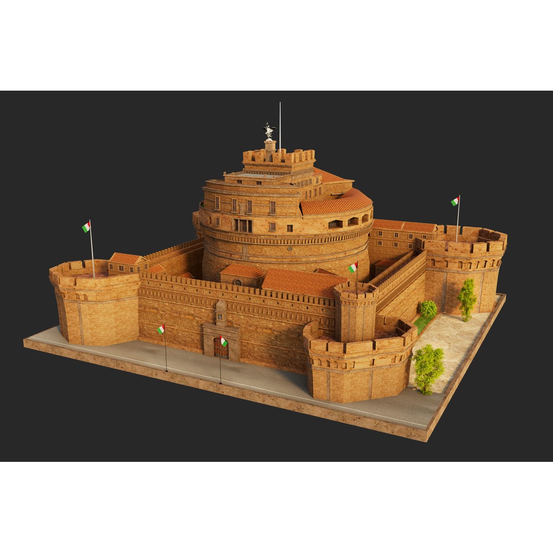 Castel Sant Angelo 3D Model – Medieval Architectural Landmark, FBX, OBJ, Blender - View 5