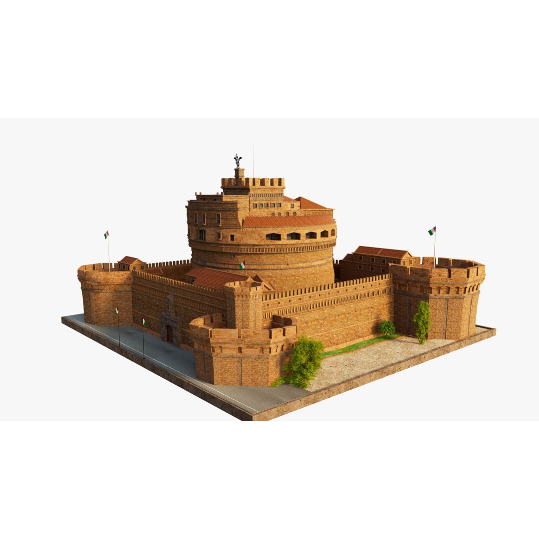 Castel Sant Angelo 3D Model – Medieval Architectural Landmark, FBX, OBJ, Blender - View 6